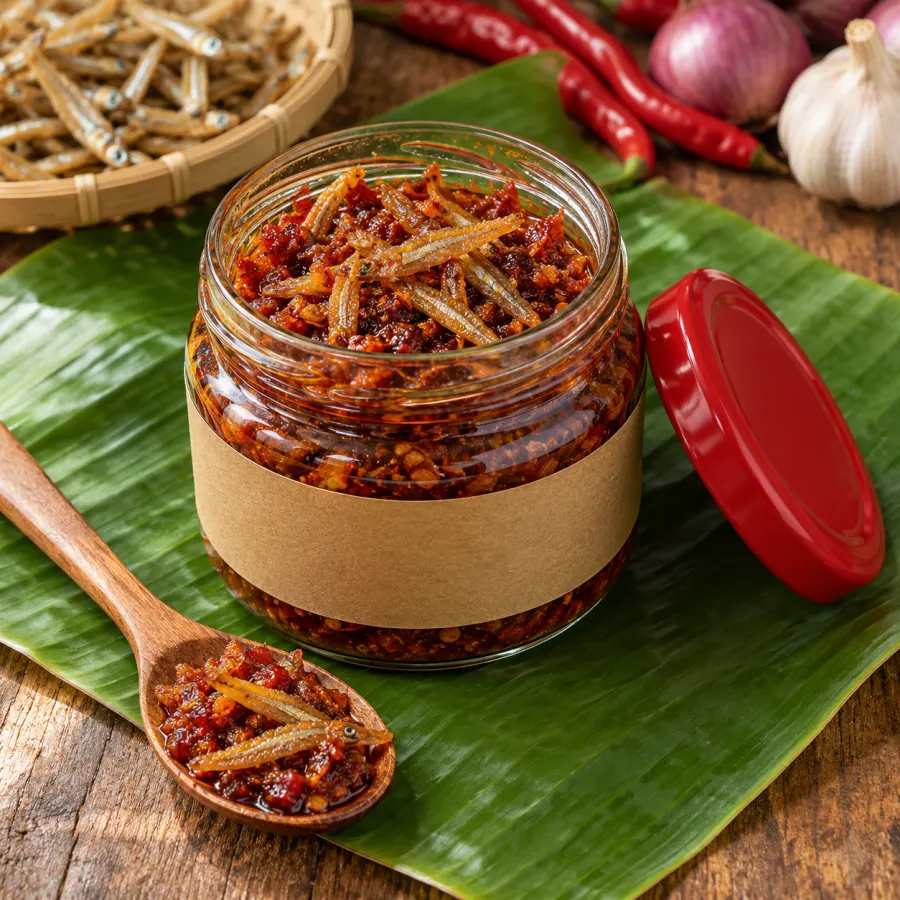 Gambar contoh: Sambal Bilis Garing dalam balang kaca